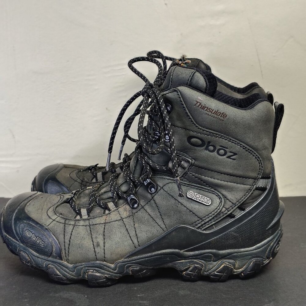 Oboz‎ Boots Men's Size 9 Black Bridger 8" Insulated BDry Hiking Waterproof Ofit - Picture 4 of 15